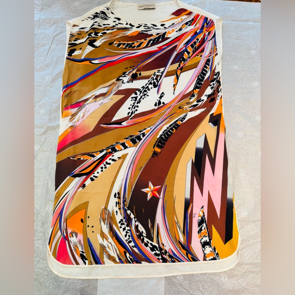 Authentic Emilio Pucci Scarf print tunic top